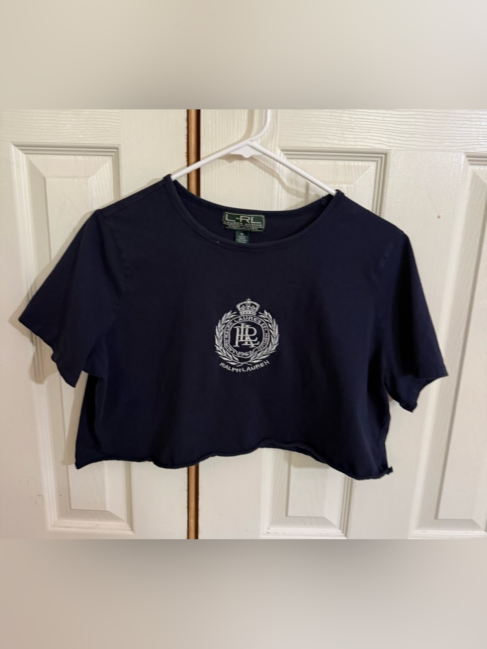 Vintage Ralph Lauren Navy Embroidered Crest Tee